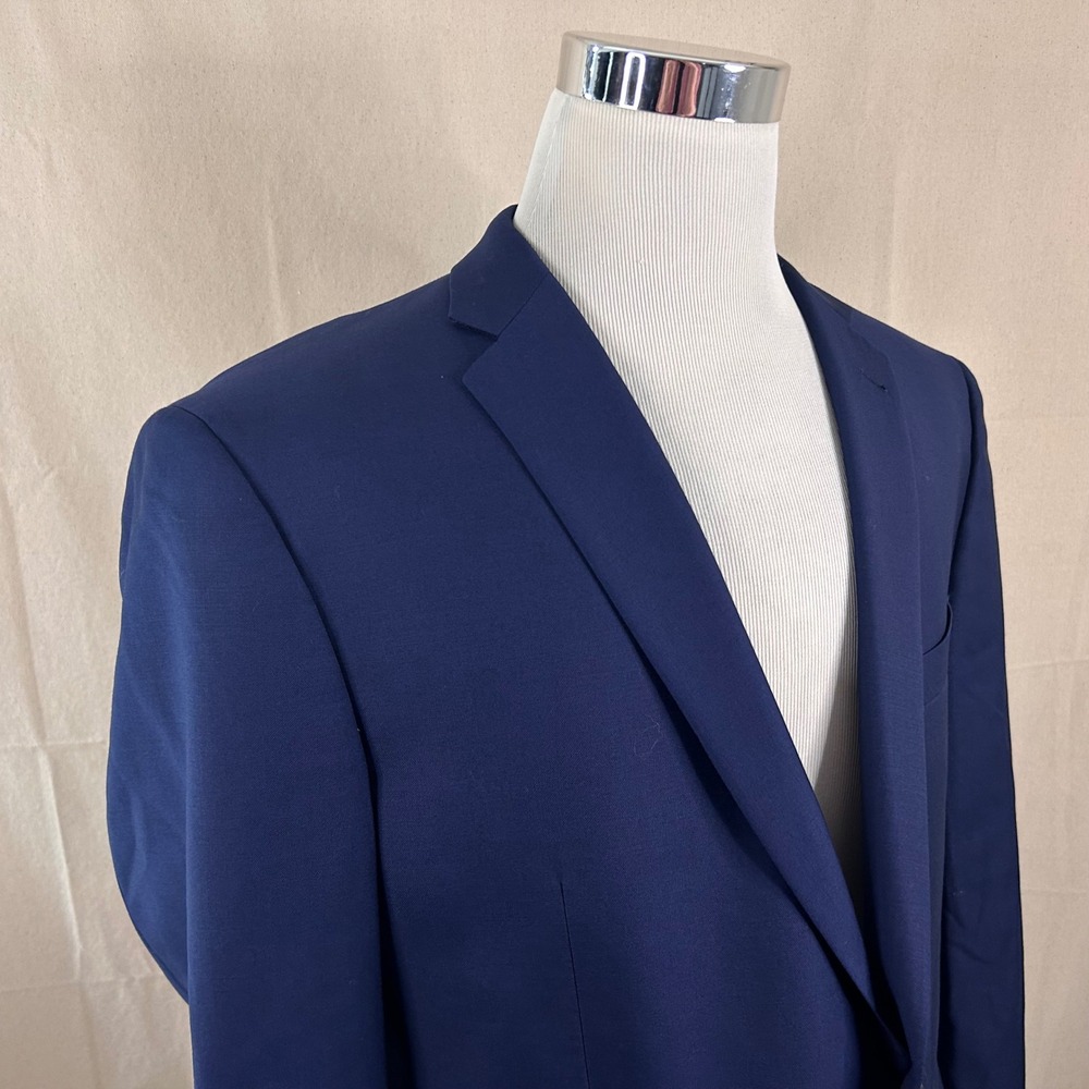 Joseph Abboud 46R Sport Coat 100% Wool Blue Two Button Double Vented Formal